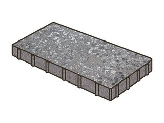 Гранитная тротуарная плитка Готика, Плита Granite FINO, 900x300x80, Галенит