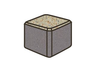 Гранитная тротуарная плитка Готика, Куб Granite FINO, 100x100x100, Зарф