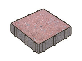 Гранитная тротуарная плитка Готика, Квадрат Granite FINO, 400x400x80, Травертин