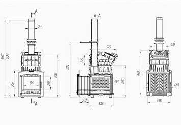 Печь чугунная для бани Технолит Гром 30 (П2) 5
