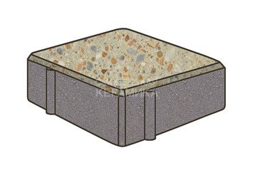 Гранитная тротуарная плитка Готика, Квадрат Granite FINO, 100x100x60, Зарф 1