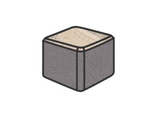 Тротуарная плитка Готика, "Куб Natur", 100x100x100 мм, монохром