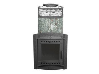 Печь банная "Атмосфера XL" Жадеит ламель+сетка С ТОННЕЛЕМ