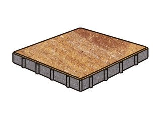 Тротуарная плитка Готика, "Квадрат Natur", 400x400x100 мм, терракота