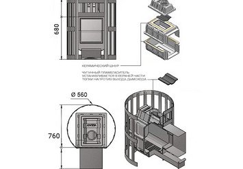 Печь банная Везувий Легенда Ковка 22 (270) 3