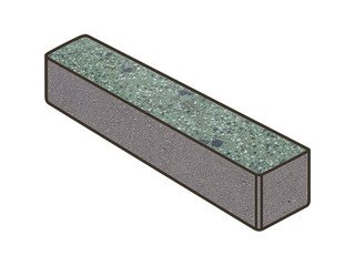 Гранитная тротуарная плитка Готика, Ригель Granite FINO, 360x80x80, Порфир