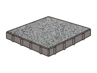 Гранитная тротуарная плитка Готика, Квадрат Granite FINO, 600x600x80, Белла Уайт