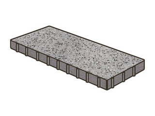 Гранитная тротуарная плитка Готика, Плита Granite FINO, 500x250x120, Цветок Урала