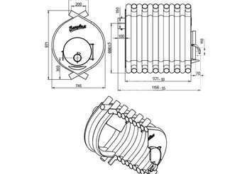Печь отопительная ВЕЗУВИЙ АОГТ 03 (Ø150мм) 3