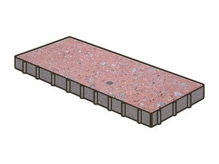 Гранитная тротуарная плитка Готика, Плита Granite FINO, 1000x500x100, Травертин