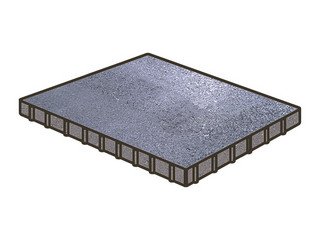 Гранитная тротуарная плитка Готика, Квадрат Granite FINO, 1000x1000x100, Амфиболит