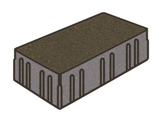 Тротуарная плитка Готика, "Скада Profi", 100 мм, темно-серый