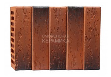 Кирпич лицевой Воротынский КЗ, Красный Флеш Руст 1НФ 4