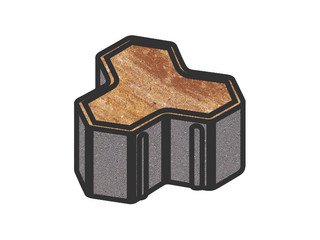 Тротуарная плитка Готика, "Шемрок / Трилистник Natur", 100 мм, терракота