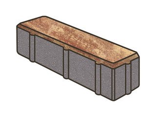 Тротуарная плитка Готика, "Брусок Natur", 80 мм, клинкер