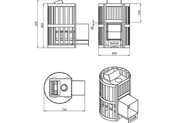 Печь чугунная для бани Везувий Ураган Стандарт 16 (ДТ-4) 3