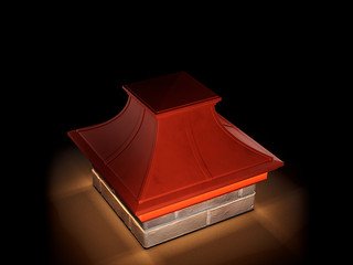 Колпак Zking Monblan Premium 385х385 с подсветкой на 1,5 кирпича красный