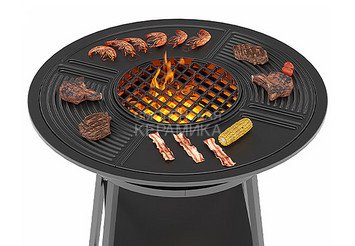 Чугунный Fantastic Grill Везувий Ø 700 (чаша+подставка+плита Gurman Ø700+крышка) 2