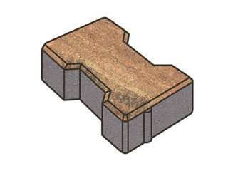 Тротуарная плитка Готика, "Катушка Natur", 60 мм, марс