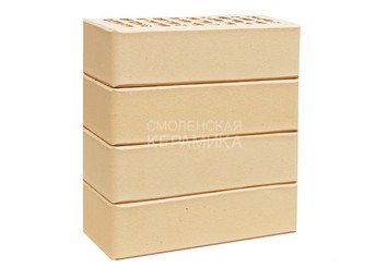 Кирпич лицевой керамический ЛСР Бежевый гладкий, 1НФ 4