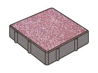 Гранитная тротуарная плитка Готика, Квадрат Granite FINO, 200x200x60, Емельяновский