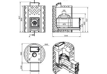 Чугунная печь для бани ЭТНА 24 (ДТ-4) Закрытая каменка 3