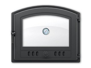 Дверка ВЕЗУВИЙ 224 с термометром (Антрацит)