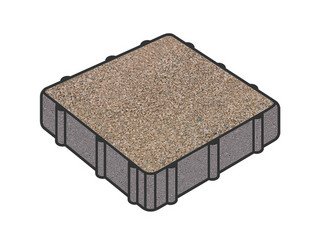 Тротуарная плитка Готика, Квадрат Premium Gold, 500x500x80 мм, цвет Голд 5