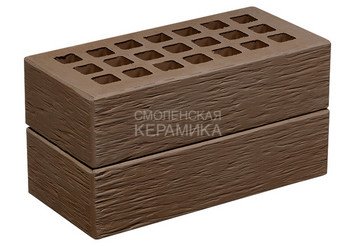 Кирпич облицовочный керамический ЖКЗ Темно-коричневый Бархан 1НФ 6
