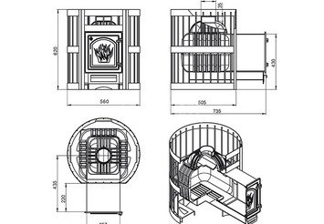 Чугунная печь для бани ЭТНА 18 (ДТ-4С) Стандарт 3