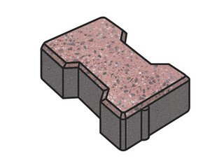 Гранитная тротуарная плитка Готика, Катушка Granite FINO, 60 мм, Ладожский