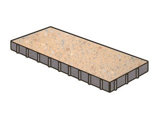 Гранитная тротуарная плитка Готика, Плита Granite FINO, 900x300x100, Павловское