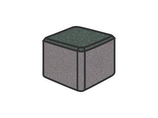 Тротуарная плитка Готика, "Куб Profi", 80x80x80 мм, зеленый
