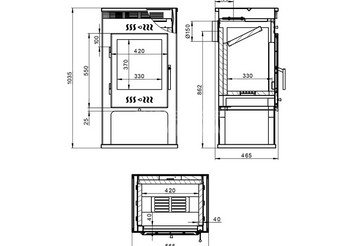 Печь-Камин ASTON 11кВт (180 м3) Ø 150мм Талькохлорит 3