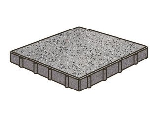 Гранитная тротуарная плитка Готика, Квадрат Granite FINO, 400x400x100, Цветок Урала