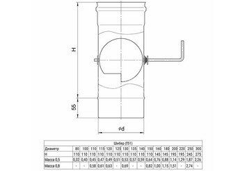 Шибер (430/0,5 мм) Ф135 2