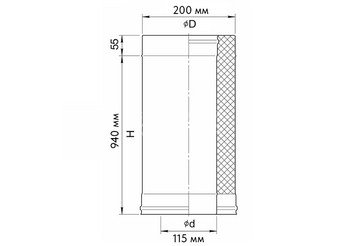 Сэндвич 1,0 м (AISI 430/0,5мм + нерж.) Ф115х200, Ferrum GS 30-50 2