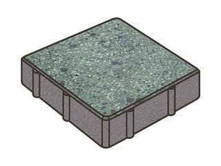 Гранитная тротуарная плитка Готика, Квадрат Granite FINO, 200x200x80, Порфир