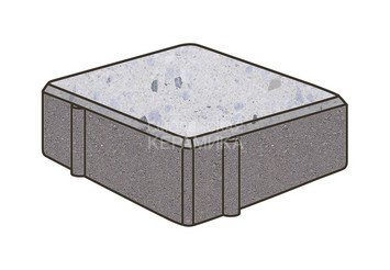 Гранитная тротуарная плитка Готика, Квадрат Granite FINO, 100x100x80, Мансуровский 1