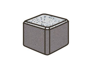 Гранитная тротуарная плитка Готика, Куб Granite FINO, 100x100x100, Грис Парга