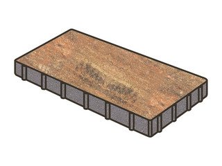 Тротуарная плитка Готика, "Плита Natur", 600x400x80 мм, марс