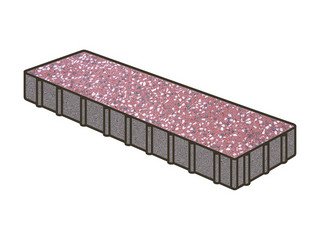 Гранитная тротуарная плитка Готика, Плита Granite FINO, 500x125x100, Емельяновский