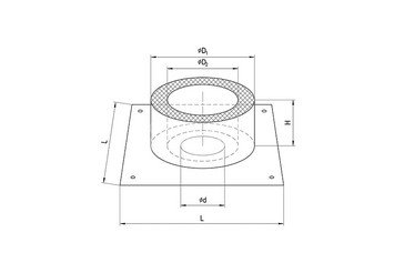 Потолочно проходной узел (430/0,5 мм + термо) max t=450° C Ф210 2