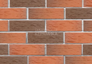 Клинкер фасадный ЛСР «Ноттингем» красный флэш береста 2