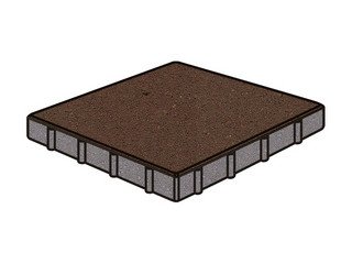 Тротуарная плитка Готика, "Квадрат Profi", 600x600x80 мм, коричневый