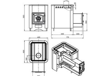 Печь банная Везувий Русичъ Антрацит 12 (ДТ-3) 4