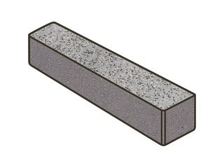 Гранитная тротуарная плитка Готика, Ригель Granite FINO, 360x80x80, Цветок Урала