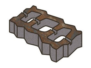 Тротуарная плитка Готика, "Газонная решетка Natur", 80 мм, сатурн