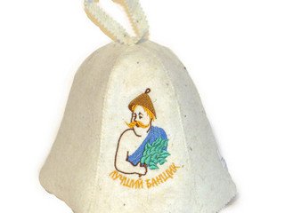 Шапка д/сауны вышивка Лучший банщик (ЭС)