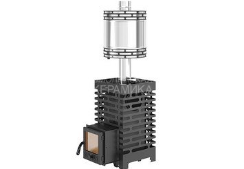 Печь для бани ASTON 16 стекло с баком на трубе 50л Ø115 (AISI 439) (круглый) 1